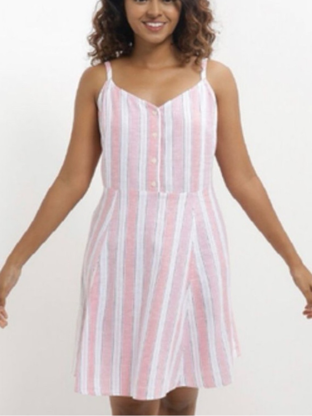 GAP linen blend stripe dress SzL